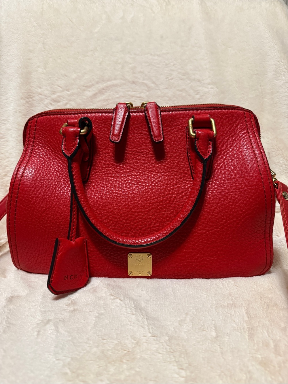 MCM Red Leather Bag
